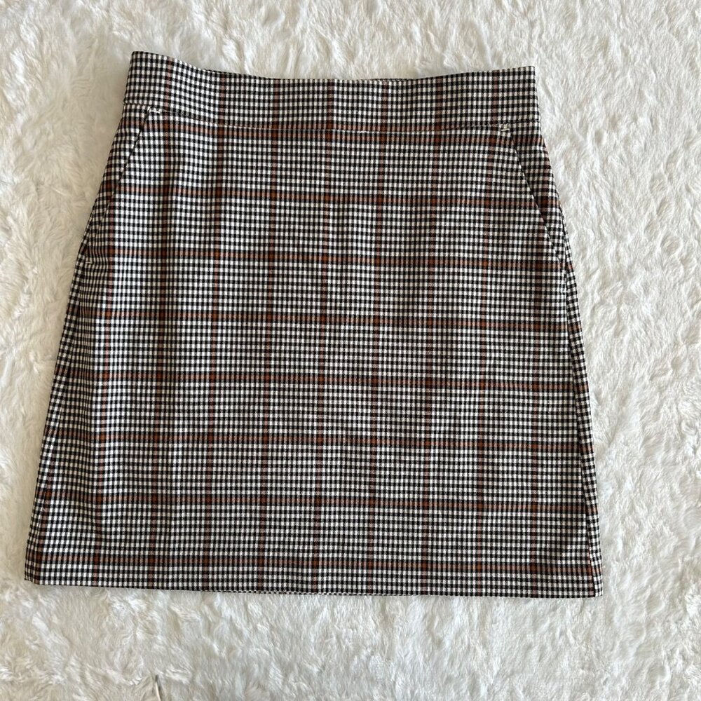 LOFT Business Casual Plaid Print Skirt - Size 4 - Picture 2 of 7